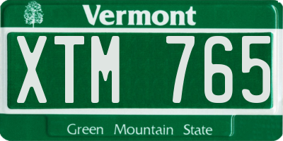 VT license plate XTM765