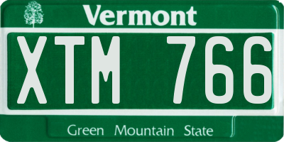 VT license plate XTM766