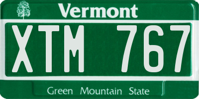 VT license plate XTM767