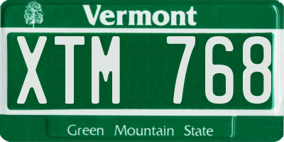 VT license plate XTM768