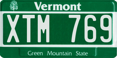 VT license plate XTM769