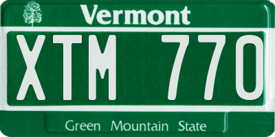 VT license plate XTM770