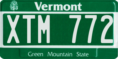 VT license plate XTM772