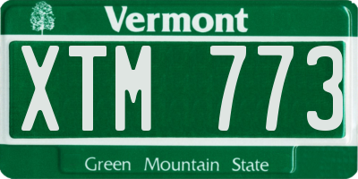 VT license plate XTM773