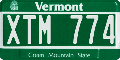 VT license plate XTM774