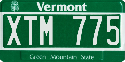 VT license plate XTM775