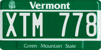 VT license plate XTM778
