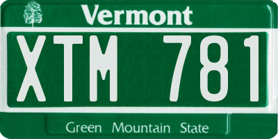 VT license plate XTM781