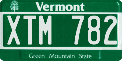 VT license plate XTM782