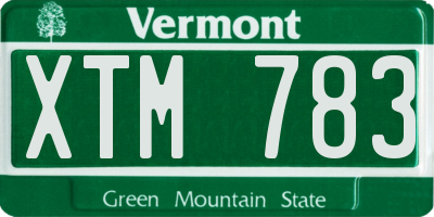 VT license plate XTM783