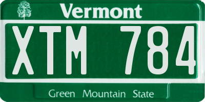VT license plate XTM784