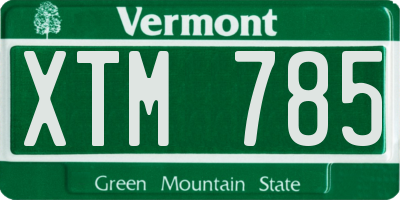 VT license plate XTM785
