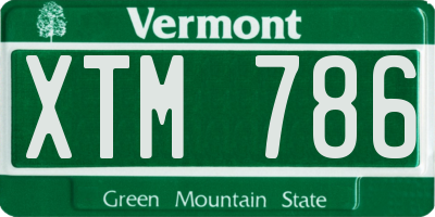 VT license plate XTM786