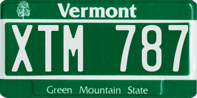 VT license plate XTM787