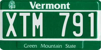 VT license plate XTM791