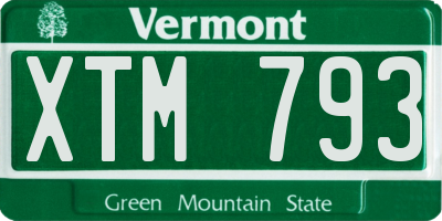 VT license plate XTM793