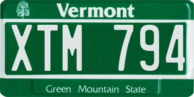 VT license plate XTM794
