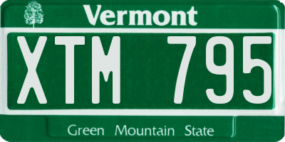 VT license plate XTM795