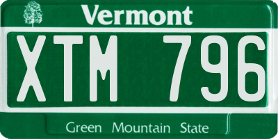 VT license plate XTM796