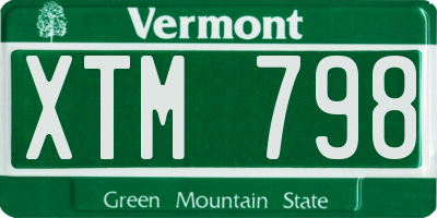 VT license plate XTM798