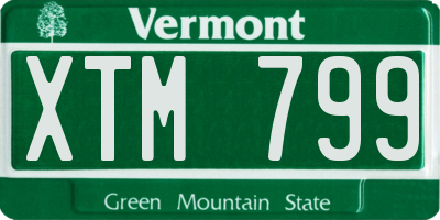 VT license plate XTM799