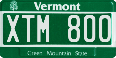 VT license plate XTM800