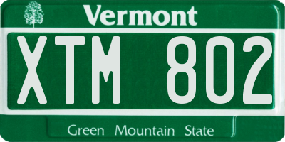 VT license plate XTM802