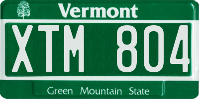 VT license plate XTM804