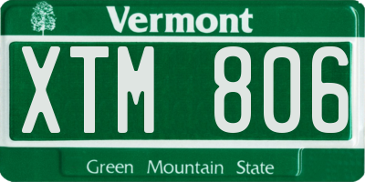 VT license plate XTM806