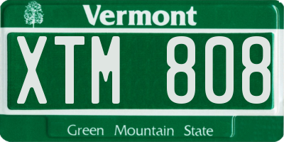 VT license plate XTM808