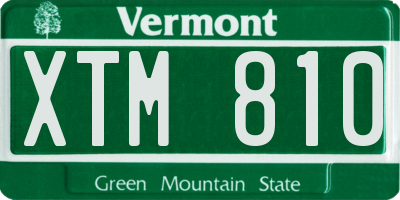 VT license plate XTM810