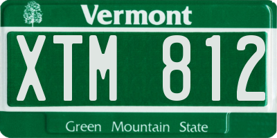 VT license plate XTM812