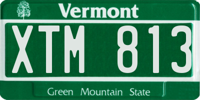 VT license plate XTM813