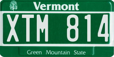 VT license plate XTM814