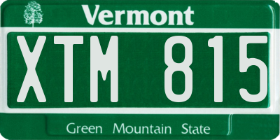 VT license plate XTM815