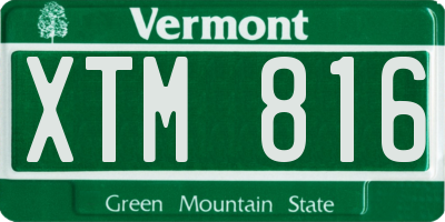 VT license plate XTM816