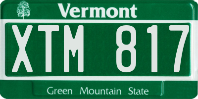 VT license plate XTM817