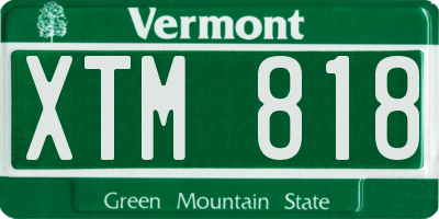 VT license plate XTM818