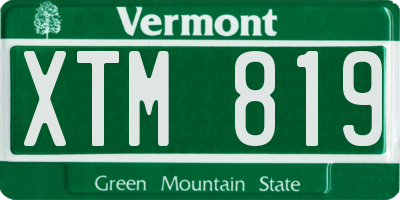 VT license plate XTM819