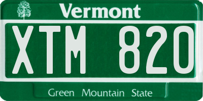 VT license plate XTM820