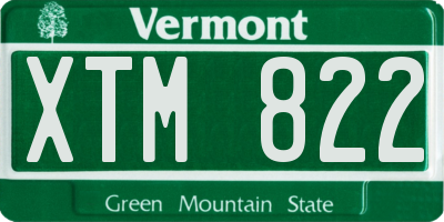 VT license plate XTM822