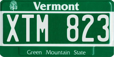 VT license plate XTM823