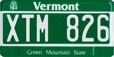 VT license plate XTM826