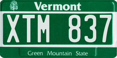 VT license plate XTM837