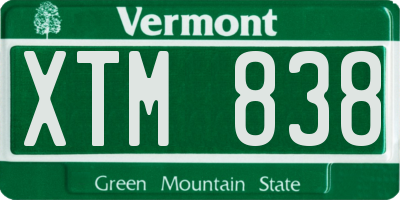 VT license plate XTM838