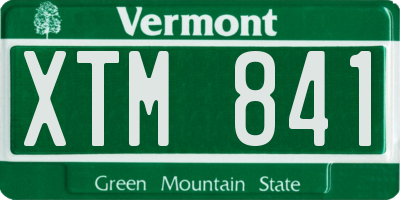 VT license plate XTM841