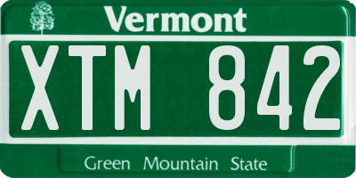VT license plate XTM842