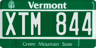 VT license plate XTM844