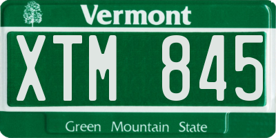 VT license plate XTM845