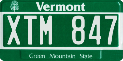 VT license plate XTM847